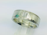 14k White Gold Princess Cut 15pt Diamond Solitaire Ring