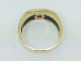 14k Yellow Gold Round Cut 25pt Diamond Solitaire & Black Onyx Ring