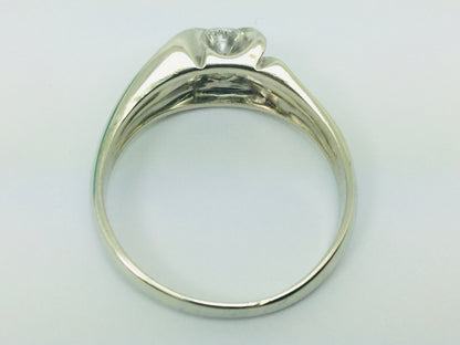 14k White Gold Round Cut 40pt Diamond Solitaire Ring