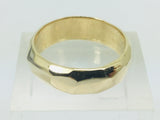 14k Solid Yellow Gold 5.5mm Hammered Band Ring