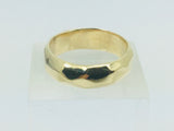 14k Solid Yellow Gold 5.5mm Hammered Band Ring
