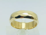 14k Solid Yellow Gold 5.5mm Hammered Band Ring