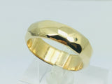 14k Solid Yellow Gold 5.5mm Hammered Band Ring