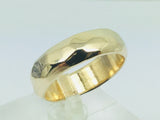 14k Solid Yellow Gold 5.5mm Hammered Band Ring