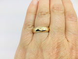 14k Solid Yellow Gold 5.5mm Hammered Band Ring