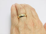 14k Solid Yellow Gold 5.5mm Hammered Band Ring