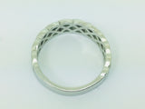 14k White Gold 6.8mm Custom Celtic Pattern Band Ring