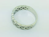 14k White Gold 6.8mm Custom Celtic Pattern Band Ring