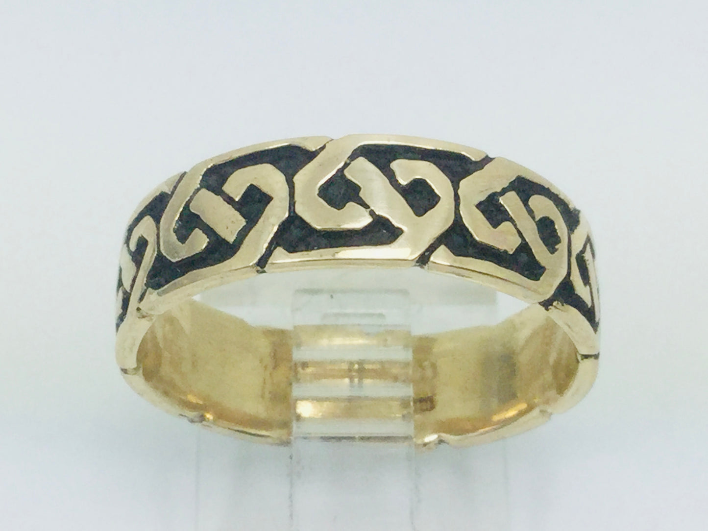 10k Yellow Gold 6.35mm Custom Celtic Pattern Band Ring