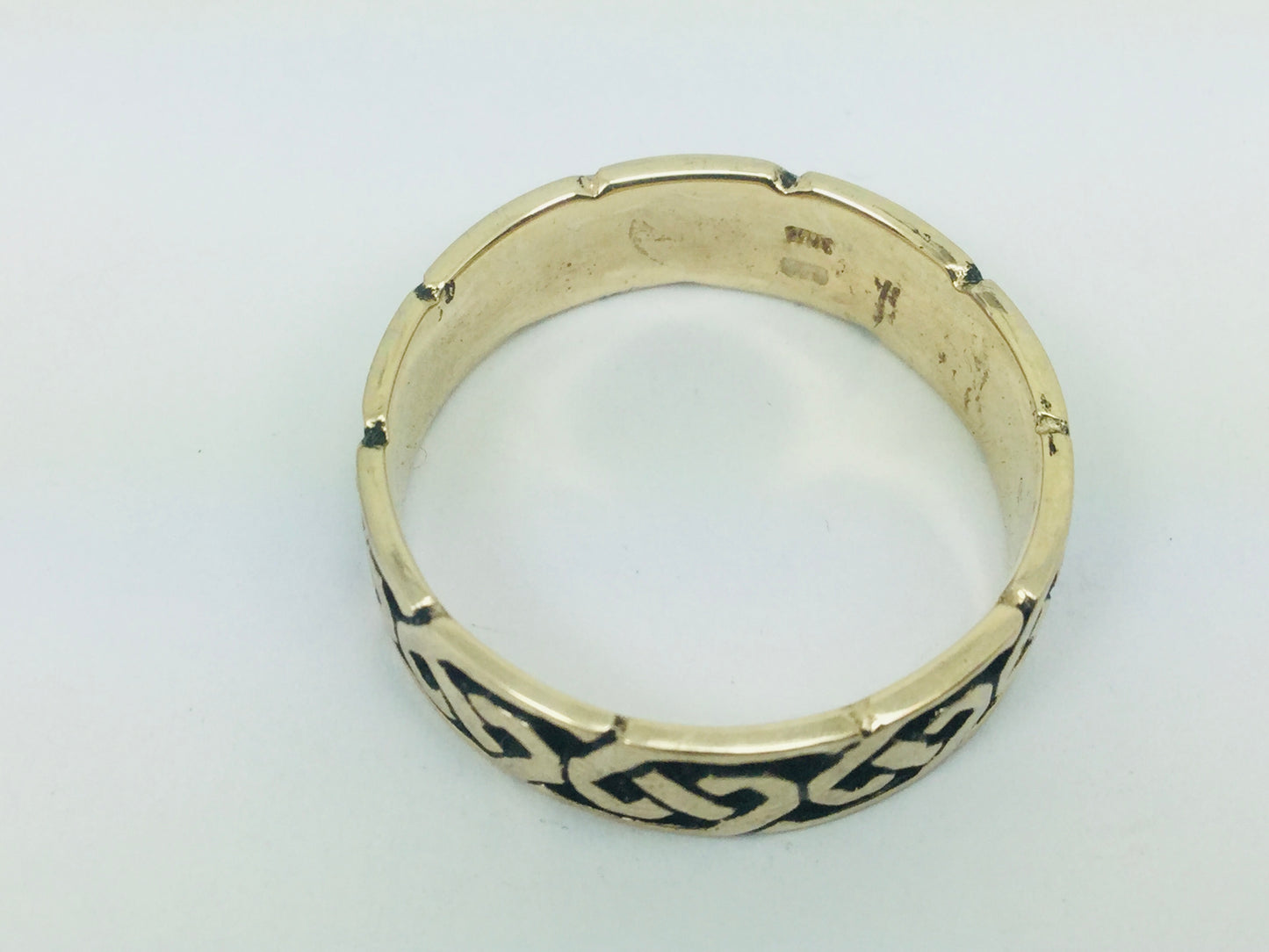 10k Yellow Gold 6.35mm Custom Celtic Pattern Band Ring