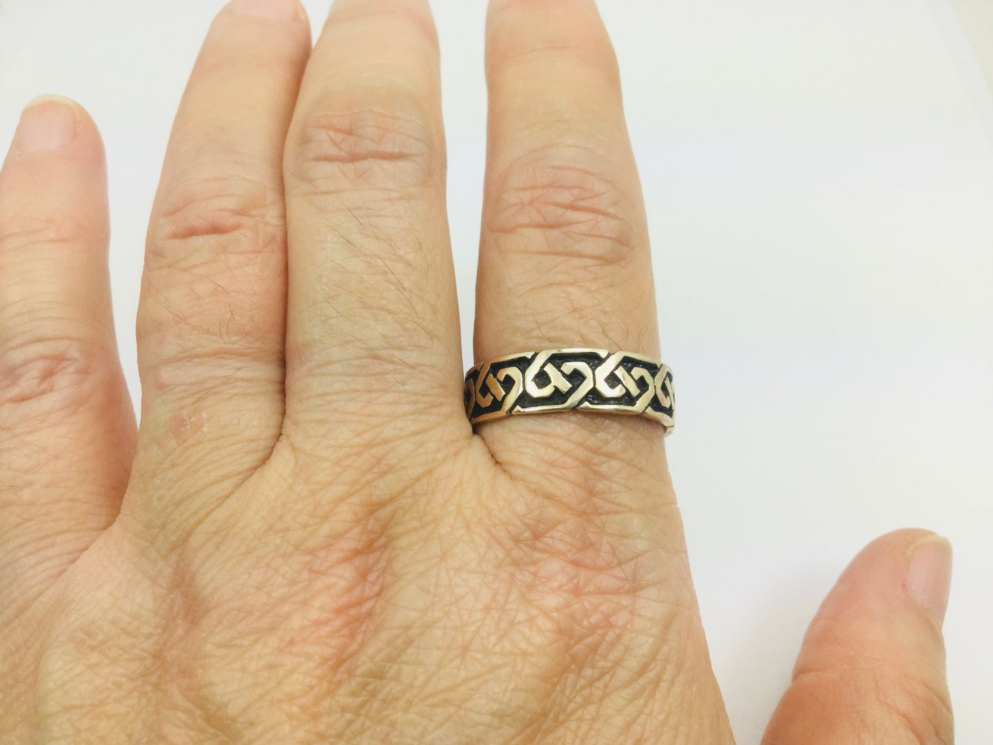10k Yellow Gold 6.35mm Custom Celtic Pattern Band Ring