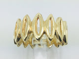 10k Yellow Gold 11.2mm Custom Pattern Band Ring