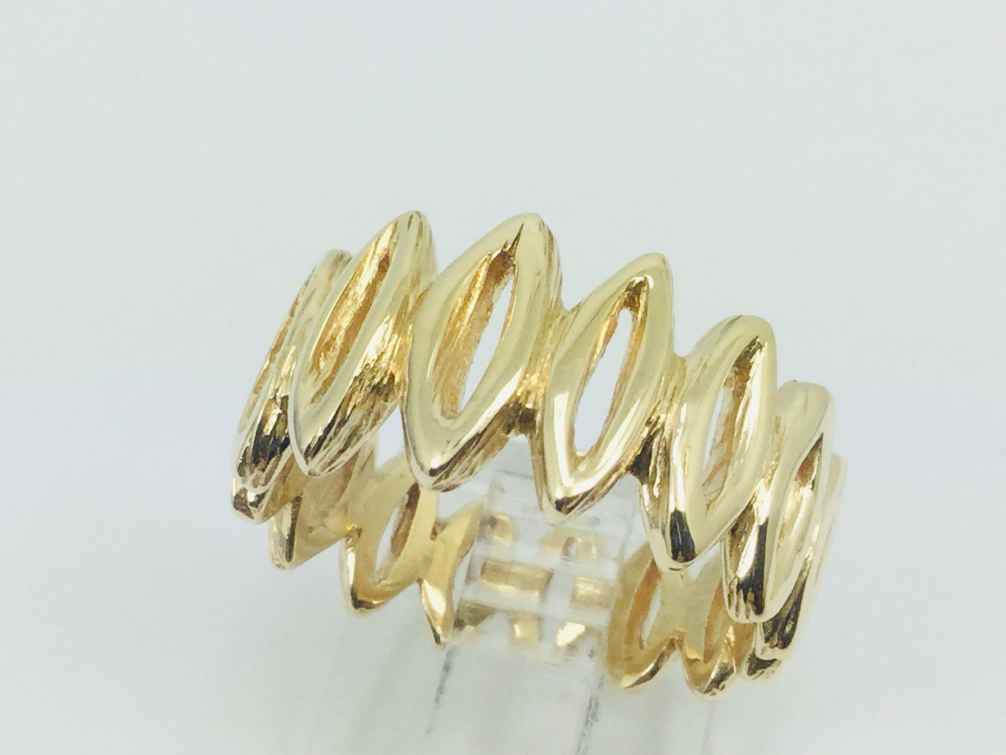 10k Yellow Gold 11.2mm Custom Pattern Band Ring