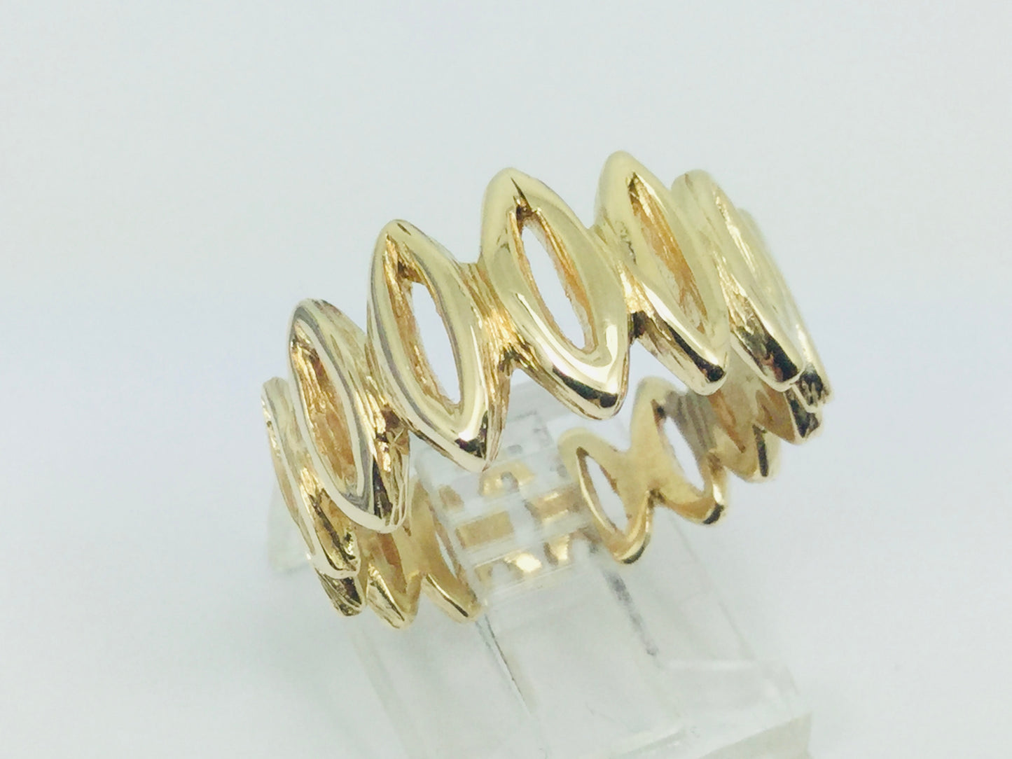 10k Yellow Gold 11.2mm Custom Pattern Band Ring