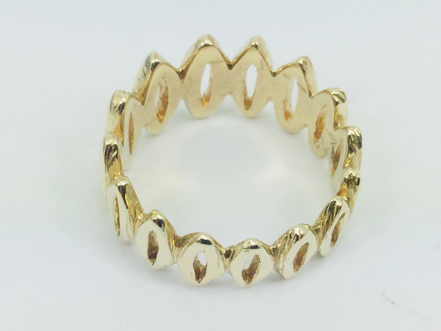 10k Yellow Gold 11.2mm Custom Pattern Band Ring