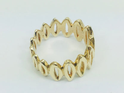 10k Yellow Gold 11.2mm Custom Pattern Band Ring