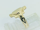 10k Yellow Gold Crucifix Cross Ring