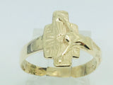 10k Yellow Gold Crucifix Cross Ring