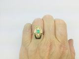 18k Yellow Gold Emerald Cut 20pt Emerald May Birthstone Ring