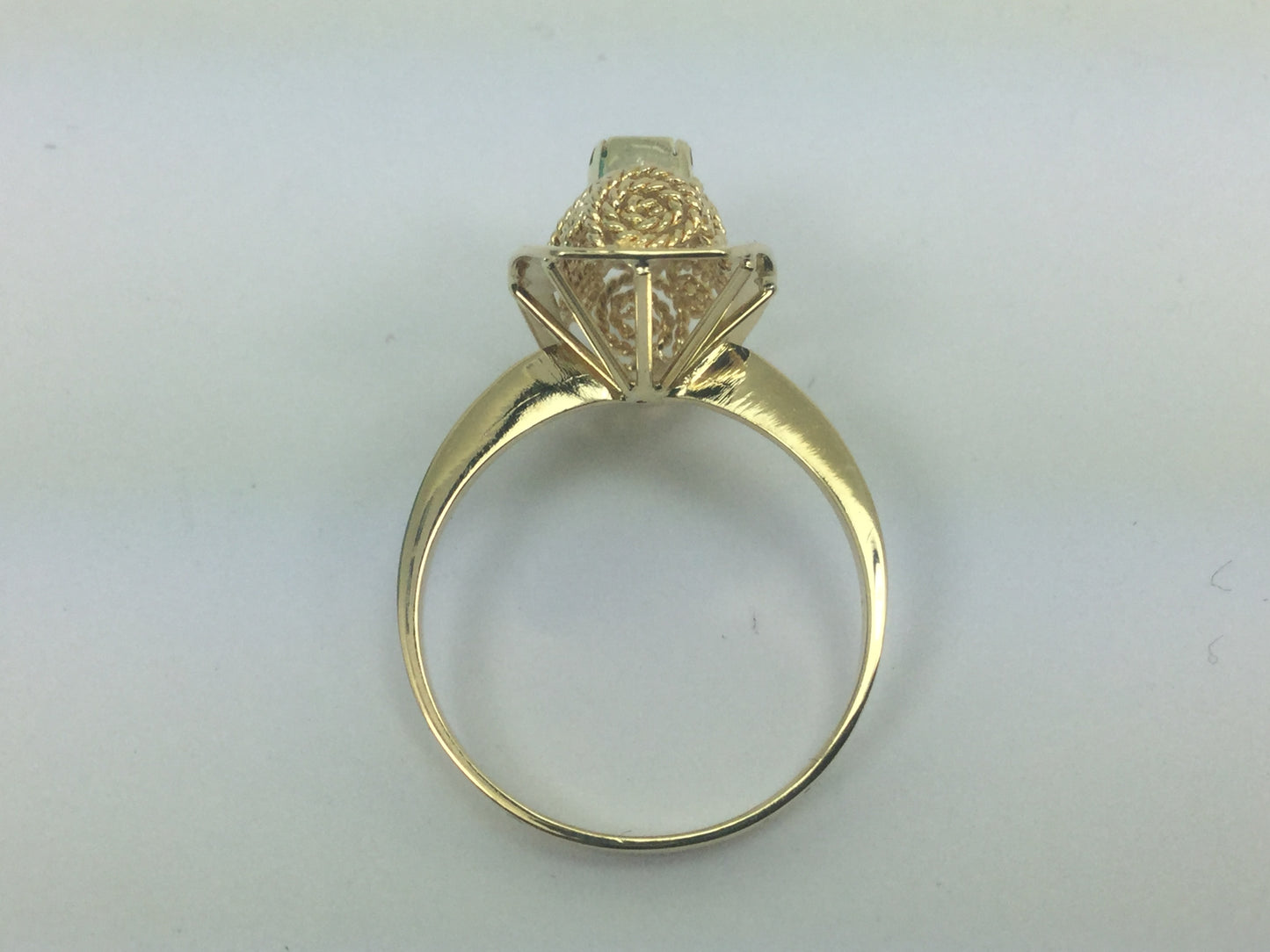 18k Yellow Gold Emerald Cut 20pt Emerald May Birthstone Ring