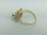 18k Yellow Gold Emerald Cut 20pt Emerald May Birthstone Ring