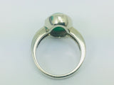 18k Yellow Gold Oval Cut Cabochon Jade August Birthstone Ring
