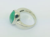 18k Yellow Gold Oval Cut Cabochon Jade August Birthstone Ring
