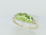 14k Yellow Gold Oval Cut 1.3ct Peridot August Birthstone & 2pt Diamond Halo Ring
