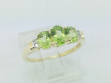 14k Yellow Gold Oval Cut 1.3ct Peridot August Birthstone & 2pt Diamond Halo Ring