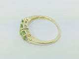 14k Yellow Gold Oval Cut 1.3ct Peridot August Birthstone & 2pt Diamond Halo Ring