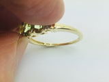 14k Yellow Gold Oval Cut 1.3ct Peridot August Birthstone & 2pt Diamond Halo Ring