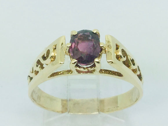 10k Yellow Gold Oval Cut 1ct Ruby July Birthstone Solitaire Ring