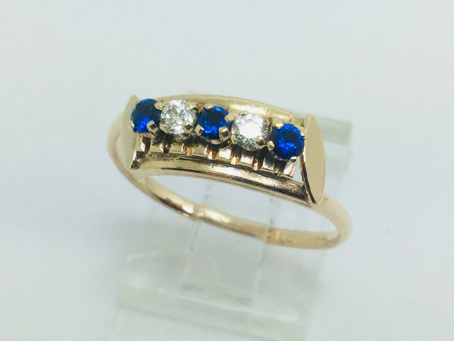 14k Yellow Gold Round Cut September Birthstone & Cubic Zirconia (CZ) Ring