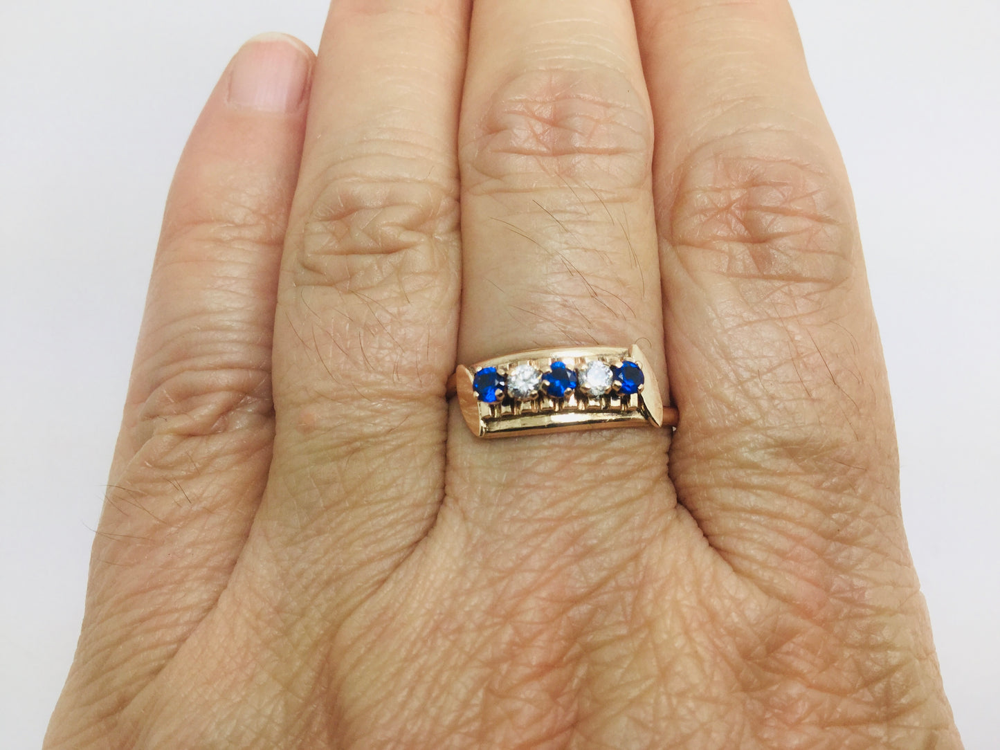 14k Yellow Gold Round Cut September Birthstone & Cubic Zirconia (CZ) Ring