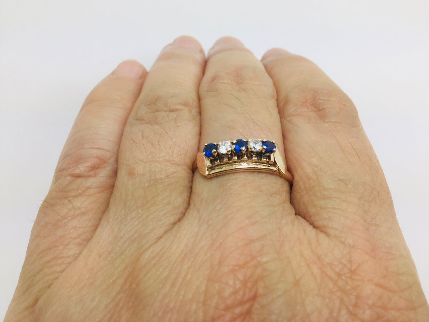 14k Yellow Gold Round Cut September Birthstone & Cubic Zirconia (CZ) Ring