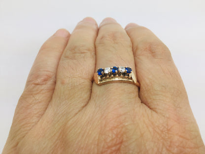 14k Yellow Gold Round Cut September Birthstone & Cubic Zirconia (CZ) Ring