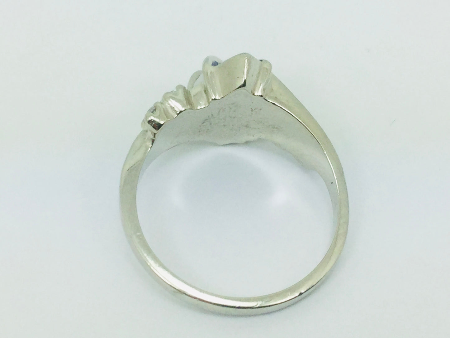 10k White Gold Marquise Cut September Birthstone & Cubic Zirconia (CZ) Grad Ring