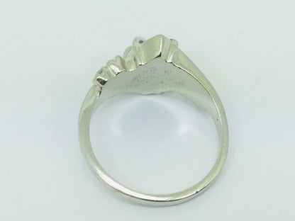 10k White Gold Marquise Cut September Birthstone & Cubic Zirconia (CZ) Grad Ring