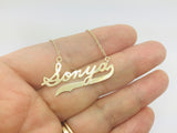 14k Yellow Gold 'Sonya' Cursive Name Necklace