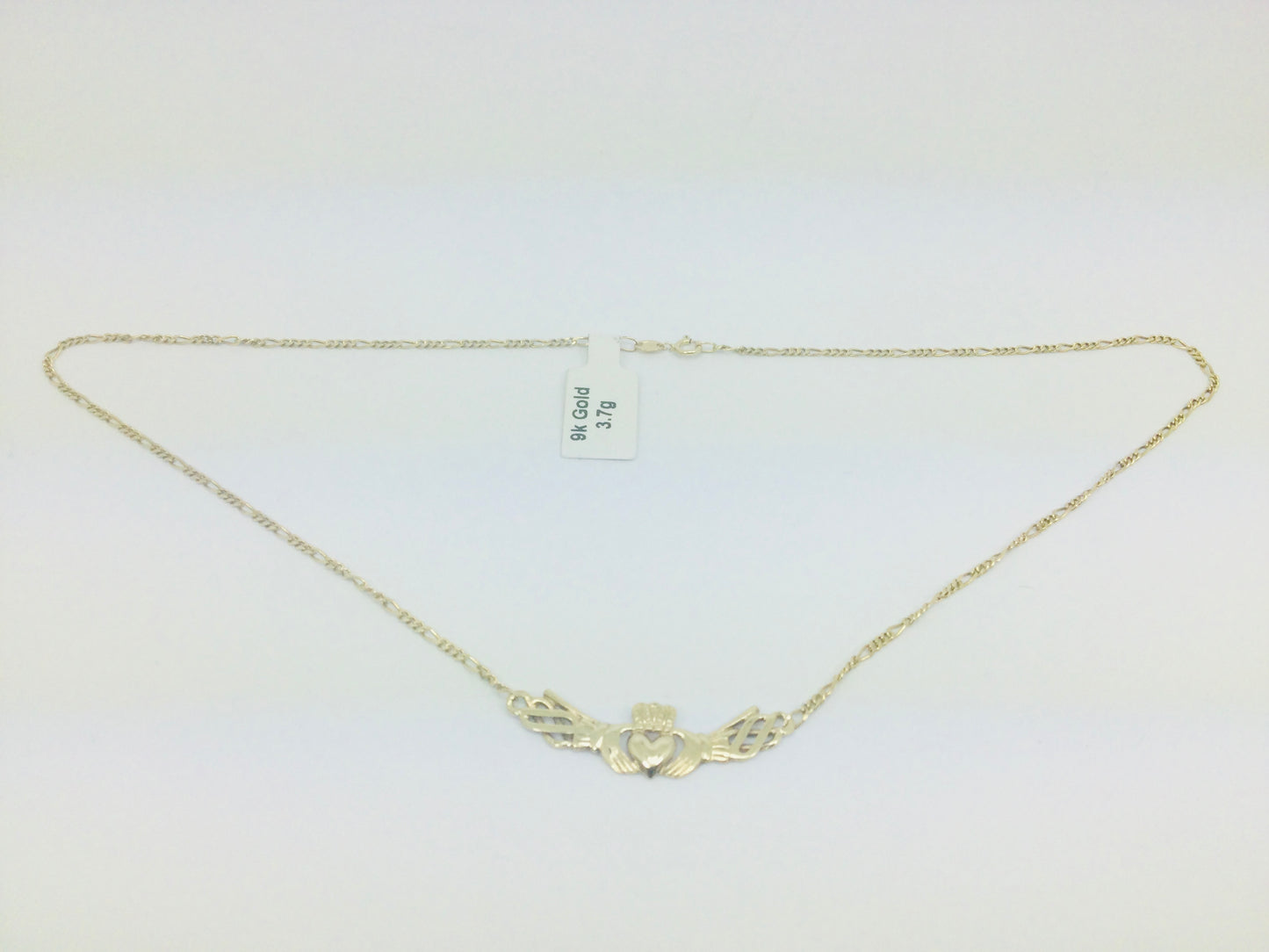 9k Yellow Gold Claddagh Irish Necklace