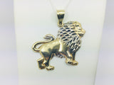 10k Yellow and White Gold Lion Pendent