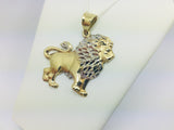 10k Yellow and White Gold Lion Pendent