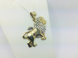 10k Yellow and White Gold Lion Pendent