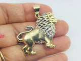 10k Yellow and White Gold Lion Pendent