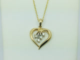 14k Yellow Gold Round Cut 10pt Diamond Heart Pendent