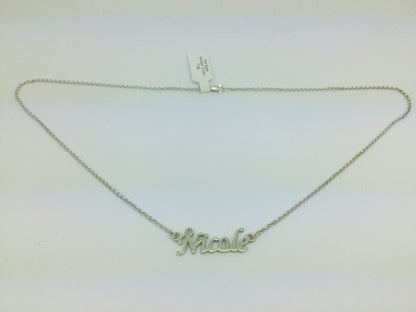 10k White Gold Round Cut 3pt Smoky Topaz 'Nicole' Name Necklace