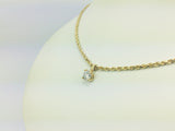 14k Yellow Gold Round Cut 0.25ct Diamond Solitaire Necklace