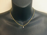 14k Yellow Gold Round Cut 0.25ct Diamond Solitaire Necklace