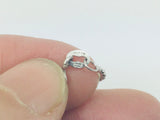 Platinum Round Cut 25pt Sapphire & Diamond Pendent and 14k White Gold Chain