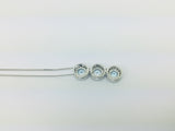 14k White Gold Round Cut Blue Topaz & Diamond Pendent and 10k Gold Chain Necklace